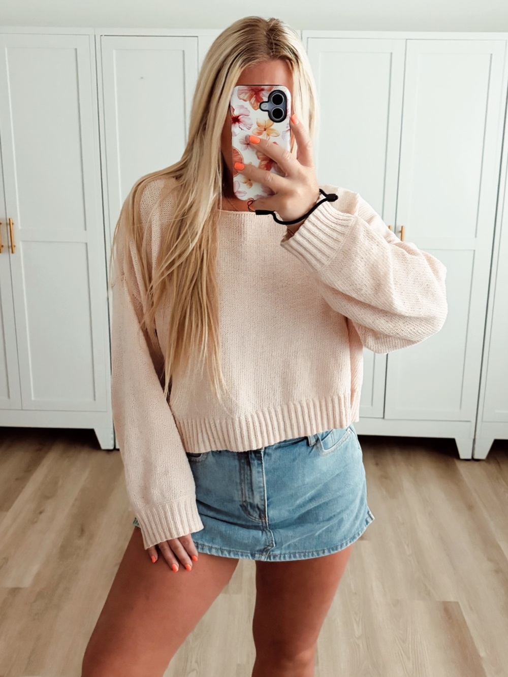 Lauren Conrad pink oversized pink sweater